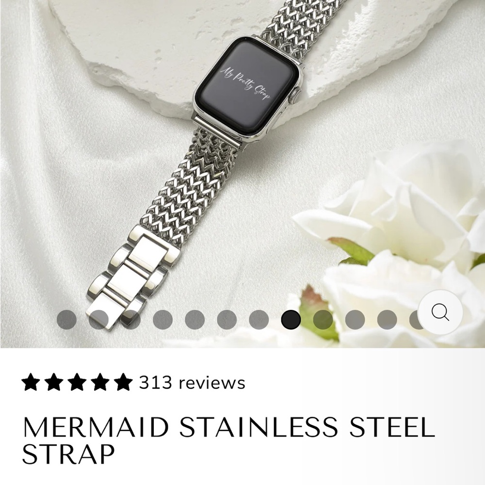 Silver Stainless Steel Apple Watch band